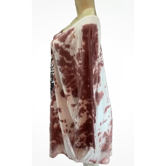 Torrid +4 Tie-Dye Double Skull Raise Some Hell Graphic 3/4 Raglan Sleeve T-Shirt - Picture 5 of 6